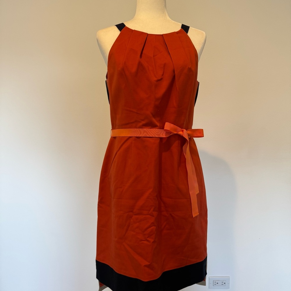 Elegant Orange Sleeveless Dress